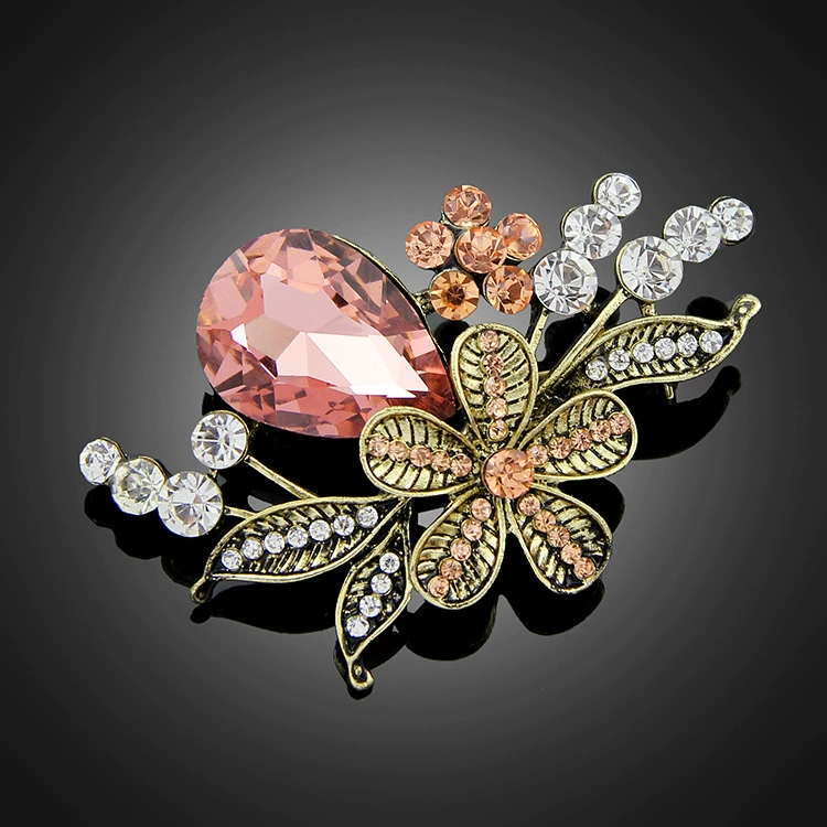 Fashionable retro brooch lapel pin, accessory handmade, wholesale, flowered