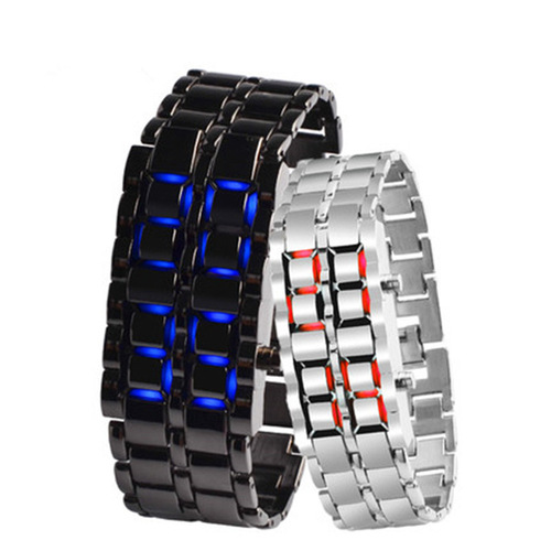 Super Cool Korean Version Chain LED Couple Watches Lava Electronic Watches with Big Dial