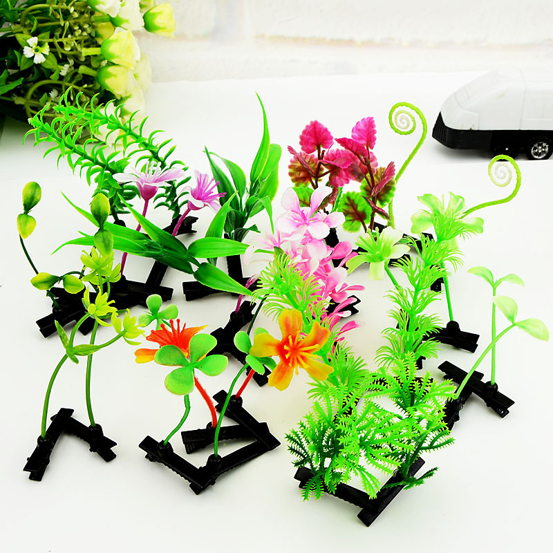 Selling Cute Artifact Grass Barrettes Bean Sprout Flower Head Long Grass Barrettes Value Long Grass Simulation Flower Head Flower Wholesale