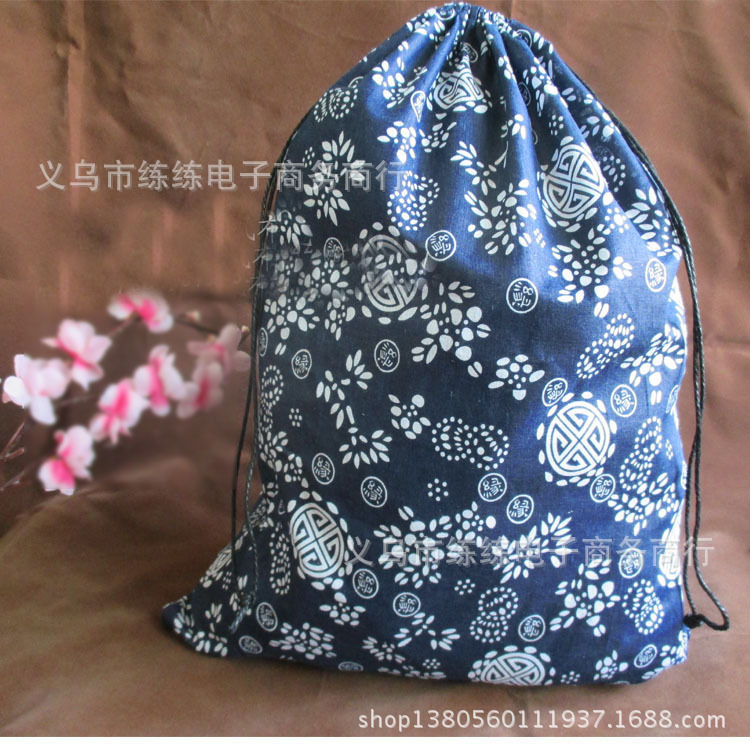 36*44厘米  特大号中国风收纳束口袋 土特产 干货棉布收纳