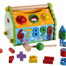 直銷供應木制多功能拆裝智慧屋兒童形狀顏色認知配對益智玩具批發