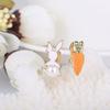 Cute rabbit, earrings, children's ear clips, no pierced ears