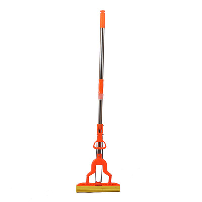 厂家直销 不锈钢对折夹水胶棉拖把可伸缩夹板海绵挤水地拖|ms