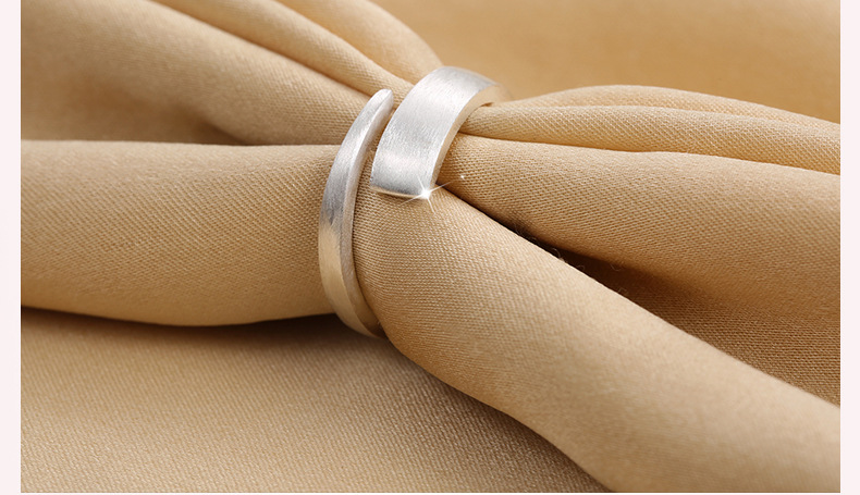 s925 Open Simple Brushed Plain Ring, Korean Sterling Silver Jewelry Wholesale_voghion.com