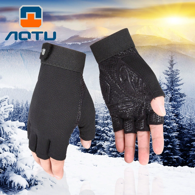 Вогнуто-выпуклые дышащие перчатки для спорта на открытом воздухе для верховой езды, силиконовые накладки для альпинизма, фитнес, Нескользящие трансграничные оптом AT8823