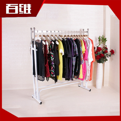 clothing Nakajima Floor stand to ground Clothing display Paint Stainless steel Display rack Hanging clothes rack