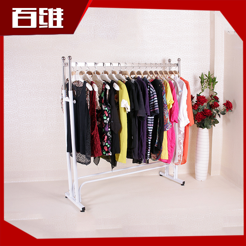 clothing Nakajima Floor stand to ground Clothing display Paint Stainless steel Display rack Hanging clothes rack
