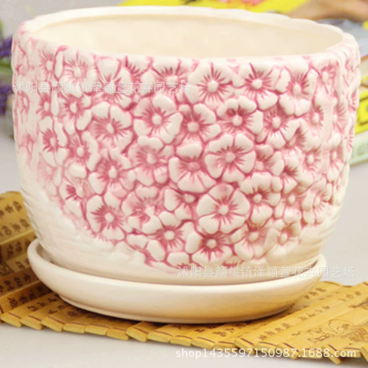 Оптовый керамический цветочный горшок простая Личность маленький цветочный домашний офис Специальный Зеленый цветочный горшок с подносом