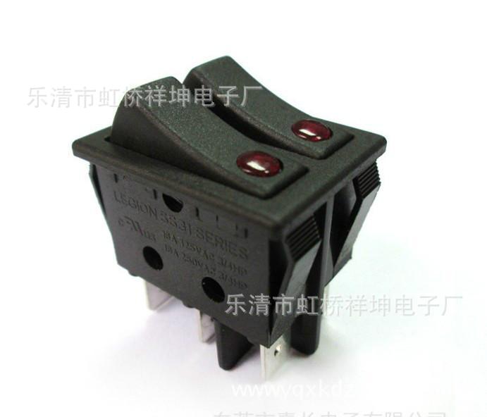 船型开关 双联开关 KCD3-102N/C2 带灯 精品外贸