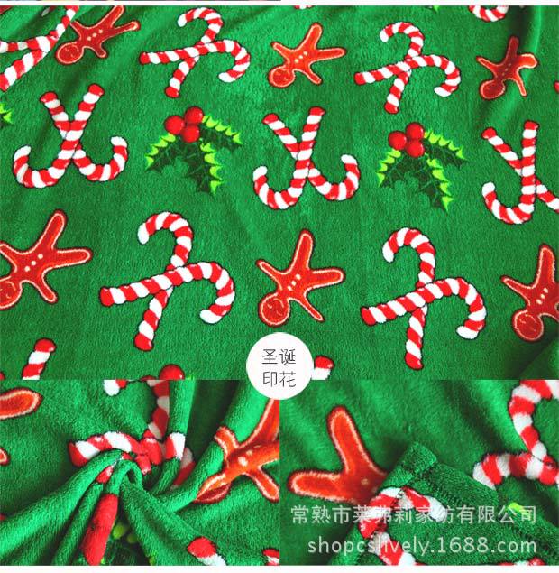 印花珊瑚絨毯，尺寸127*152