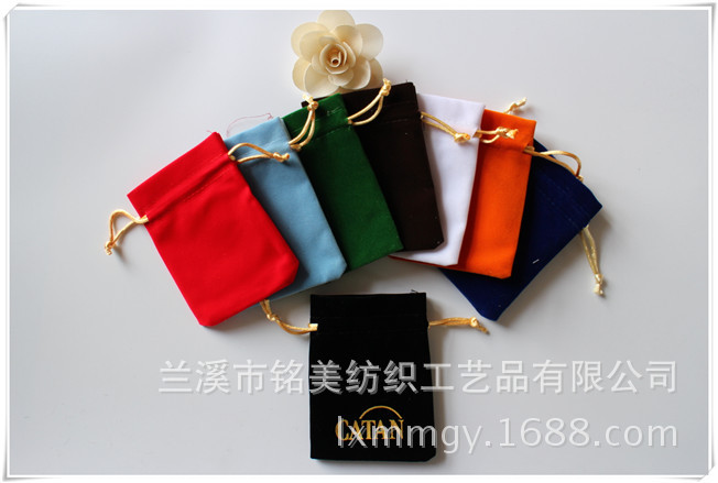 厂家直供 高品质束口抽绳绒布袋 首饰绒布袋定做 黑色绒布袋