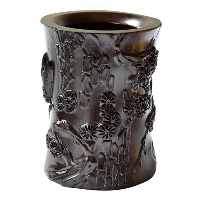 solid wood Redwood crafts carving Cicada pen container Decoration Large pen container Black sticks of wood Man Room Wholesale gift