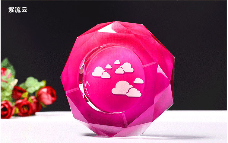 大号烟缸客厅办公室会议室专用尺寸水晶烟灰缸送男士创意礼品烟缸