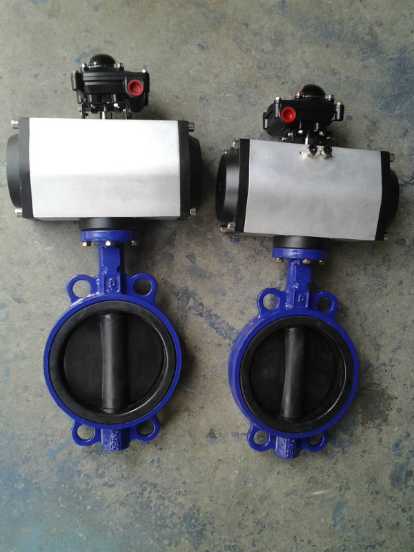 双法兰铝合金体气动粉体蝶阀