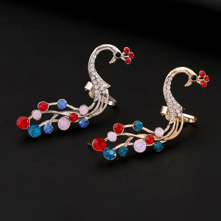 Fashion Diamond Peacock Color Diamond Ear Clip display picture 13