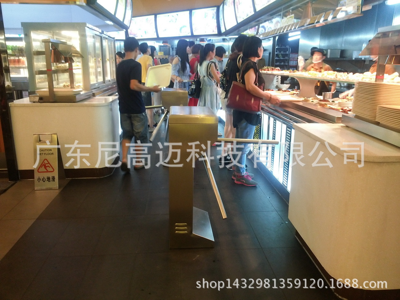 供应自助餐厅单项门-只进不出门禁转闸-304不锈钢防尾随三棍闸门