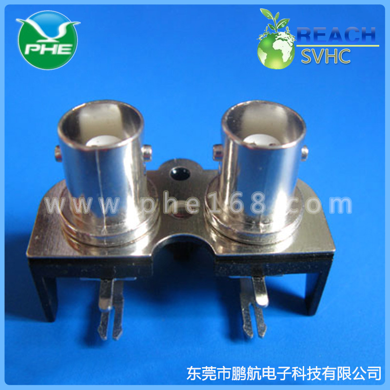 厂家供应 BNC 1X2连接器 BNC安防连接连接器 BNC塑胶支架连接端子
