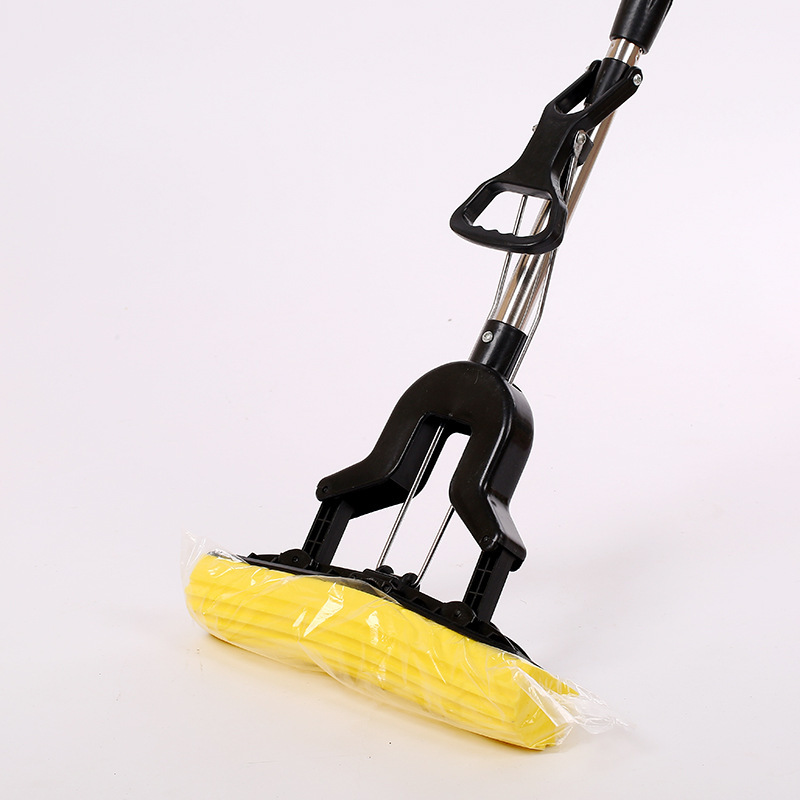 Factory Direct Sale 27cm Hands-Free Lazy Mop, Sponge Mop, Foldable Sponge Mop, Stainless Steel Telescopic Handle