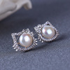 Organic earrings from pearl, accessories, silver 925 sample, wholesale