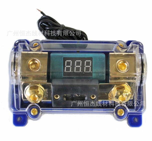 汽车音响透明保险丝座 保险胆 保险盒带数码显示 保险一出一