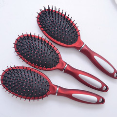 廠家批發梳子 氣囊按摩梳美發梳 大紅色 磨砂梳彈性漆梳子