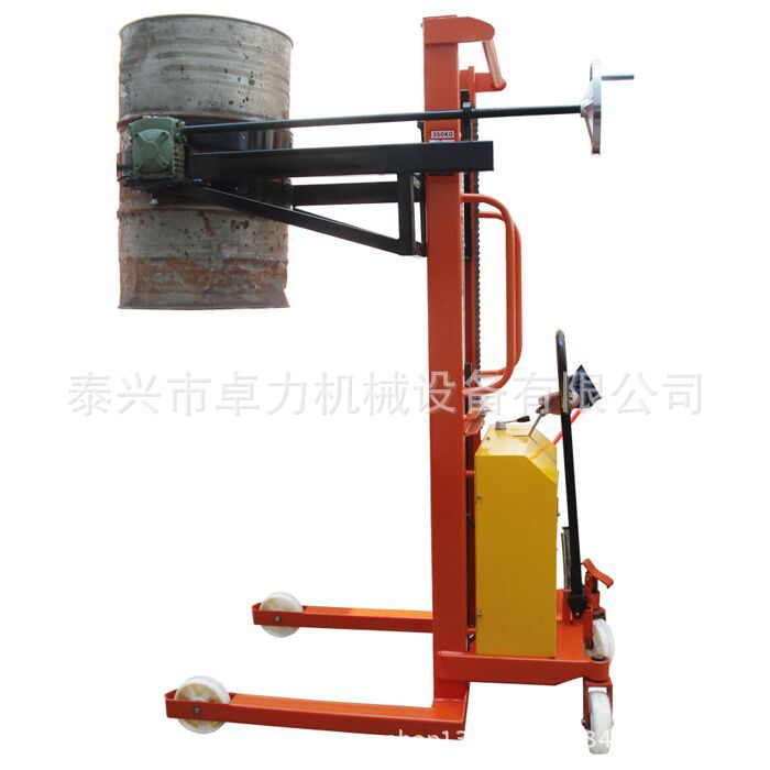 厂家气动油桶升高车，气动油桶翻转车