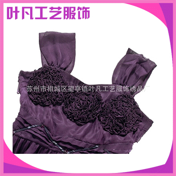 厂家供应苏州“叶凡” 精美特种布条盘花 宽松雪纺盘花面料【炫】