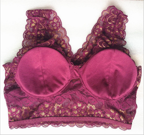 Sexy bra breathable and comfortable full lace restraint sleep underwear women's tank top style non-wired sports bra