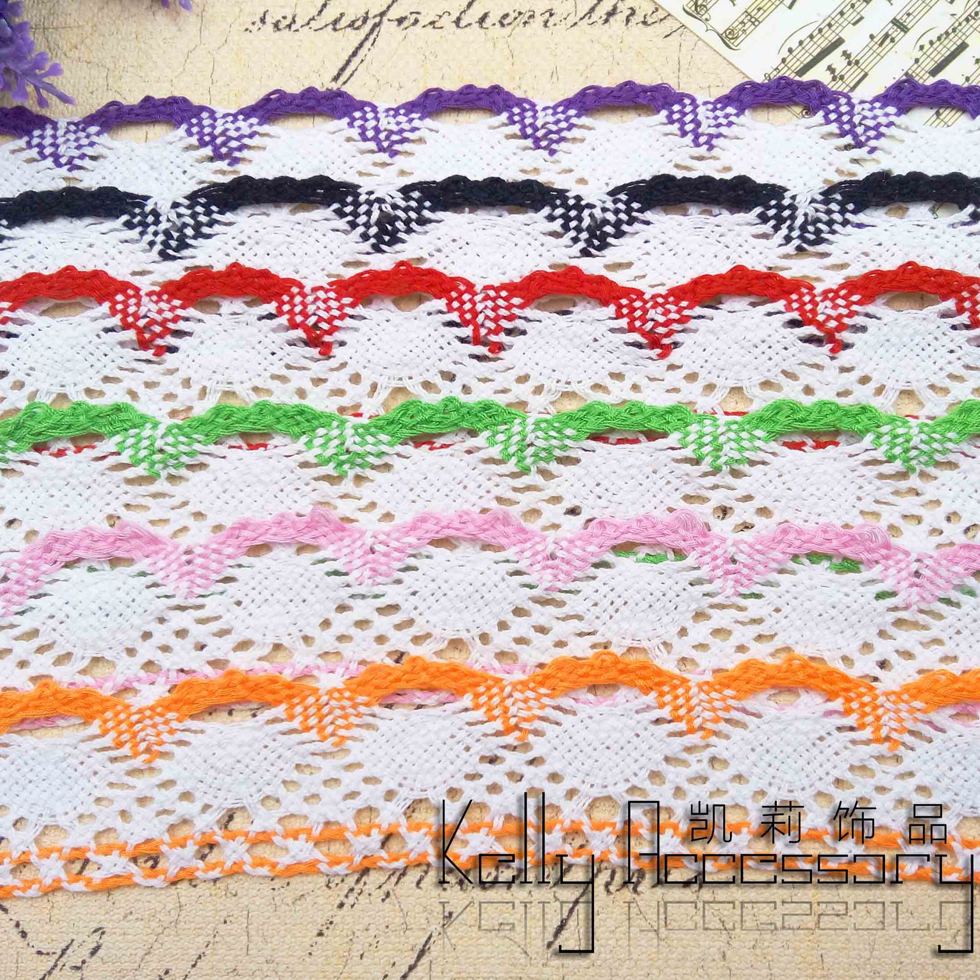 凯莉饰品 厂家直供 3.7公分蕾丝花边织带裙边带 DIY饰品配件热卖