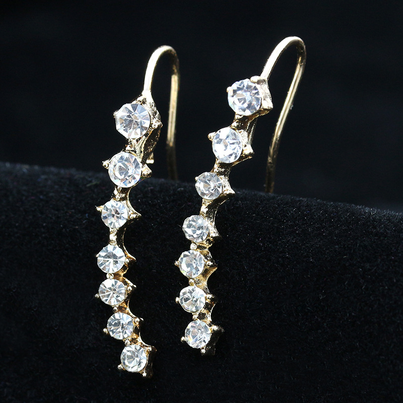 De Xingx, Votre Même Oreille Clip Incrusté Avec Strass Femmes De Longue Oreille Goujons Oreille Suspendu Sept Petit Xingx Boucle D'oreille Oreille Clip display picture 5