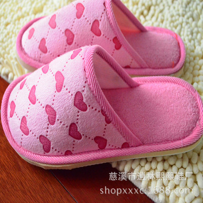 Autumn and winter keep warm Home Furnishing Foam bottom floor lovers thickening love Cotton slippers One piece On behalf of