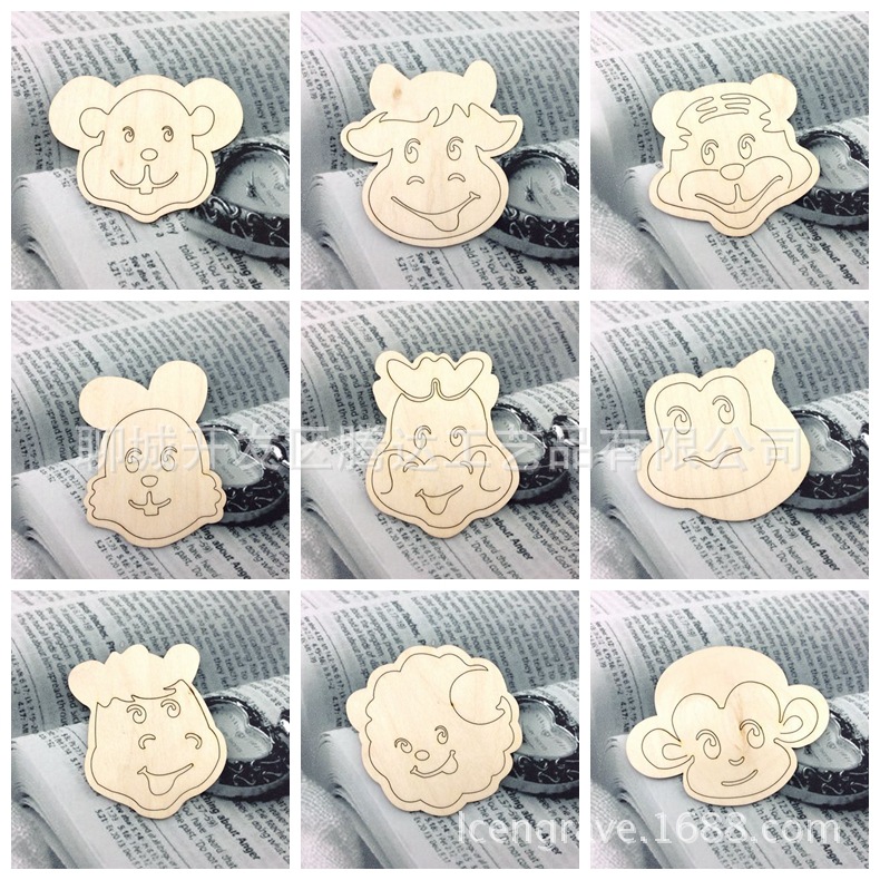 创意礼品 木片雕刻创意画板 雕刻木质精美卡通儿童玩具模型