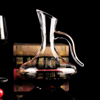 ALiiSAR 水晶快速醒酒器 韩式斜口红酒醒酒器1950ML 个性透明创意