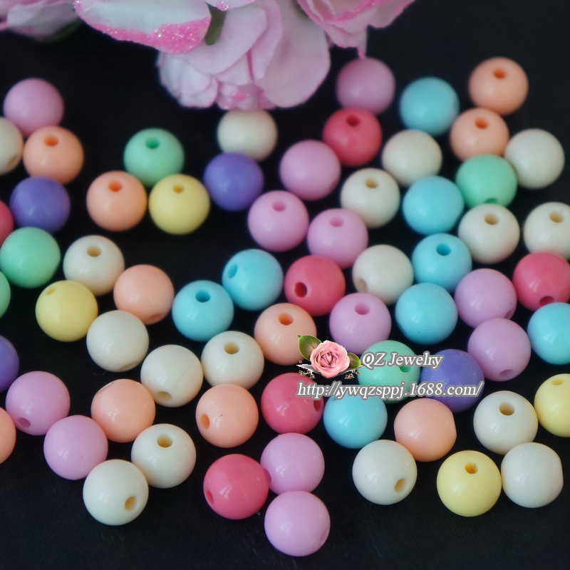 Children's early education training diy scattered beads macaron color series colored round beads acrylic candy beads mixed color wholesale detail image 5