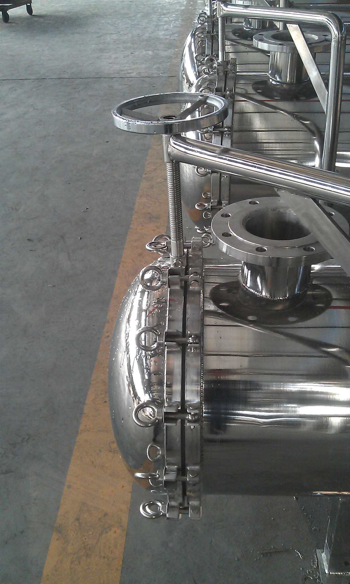 KQ-BF 不锈钢304材质 活动法兰带摇臂 卧式大流量过滤器