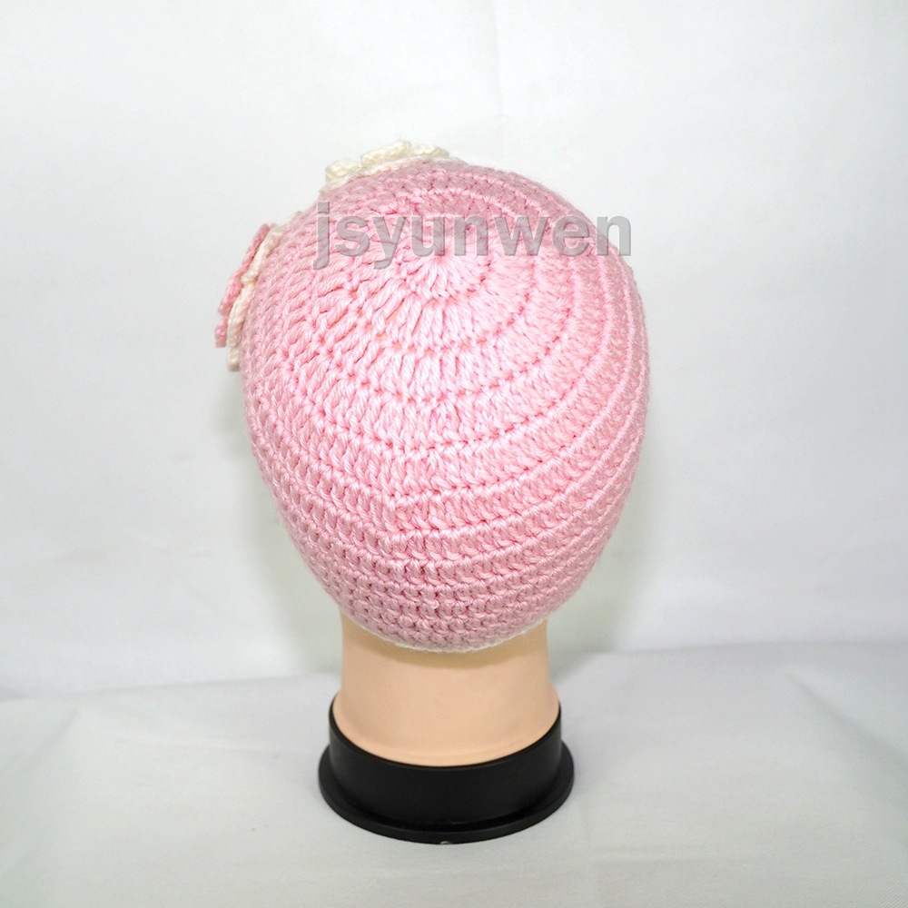 儿童帽子冬季毛线帽欧美保暖花朵公主针织帽秋冬宝宝帽子批发