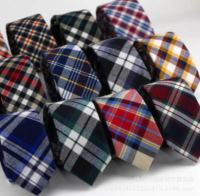 時尚男士斜紋格子領汰英倫風範lingdai現貨超窄韓版修身女生領帶