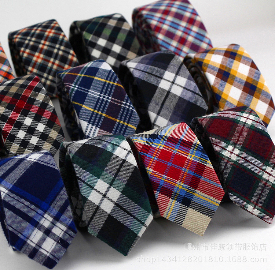 時尚男士斜紋格子領汰英倫風範lingdai現貨超窄韓版修身女生領帶