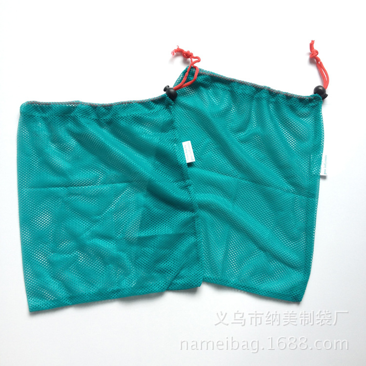涤纶六角软网布束口袋 超市水果抽绳收纳网袋 网布洗衣收纳袋