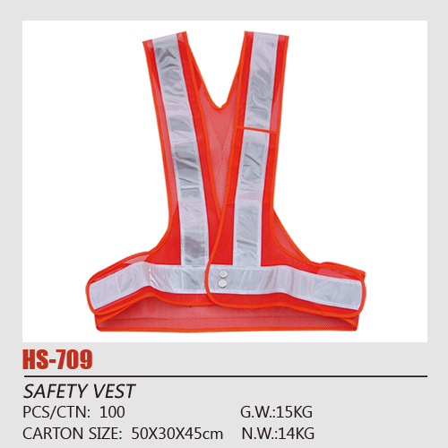 供应经济实用性安全反光衣V型网眼布PVC反光条安全衣（厂家直销）