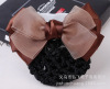 Accessory, high-end work hairgrip with bow, hair mesh, flower decoration