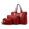 Woven fashionable set, one-shoulder bag, European style, 3 piece set, simple and elegant design