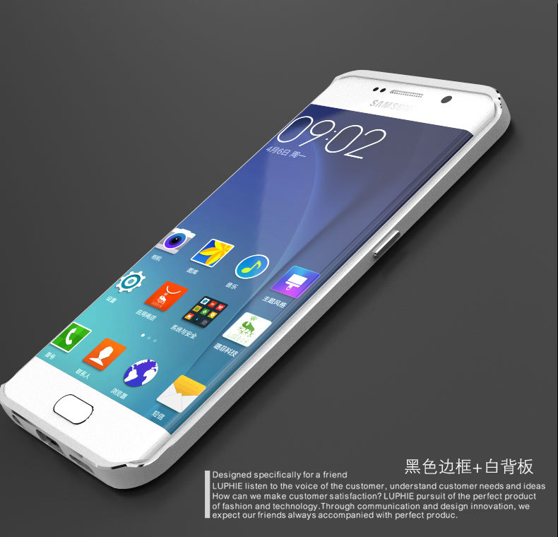 Luphie Aircraft Aluminum Metal Frame 9H Tempered Glass Back Cover Case for Samsung Galaxy S6 Edge Plus G9280 & S6 Edge G9250