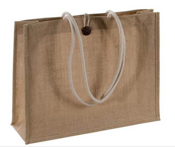 麻料购物袋有侧有底黄麻单肩大容量棉麻布袋环保大米袋