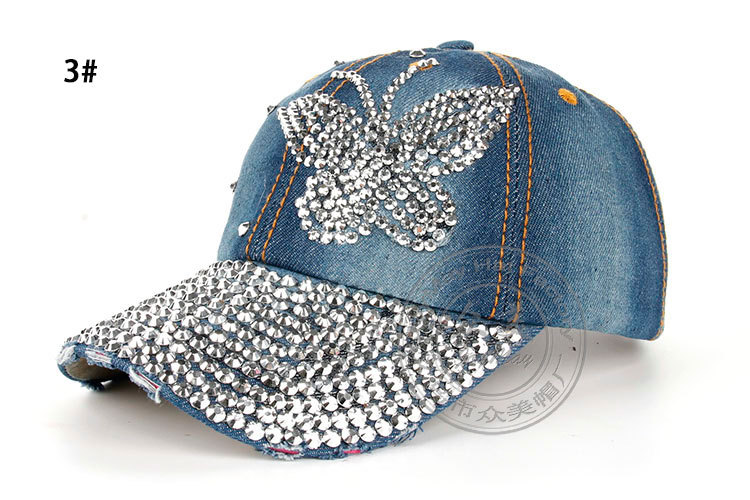 154g Weight Baseball Cap Hats Type Daily Occasion Women's Basic Butterfly Curved Eaves Baseball Cap