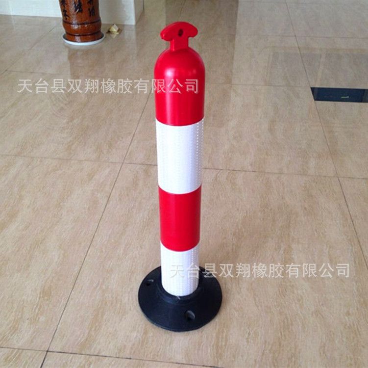 直销橡胶弹力警示柱 道口分道标 反光隔离警示柱 橡胶底座立柱