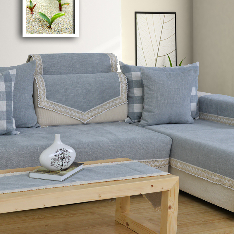 晓笑/定做定制/四季新款岁月无声纯色四季布艺沙发垫 沙发巾坐垫|ms