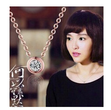 韩国小清新气质女同款单钻石玫瑰金彩金项链短款锁骨链