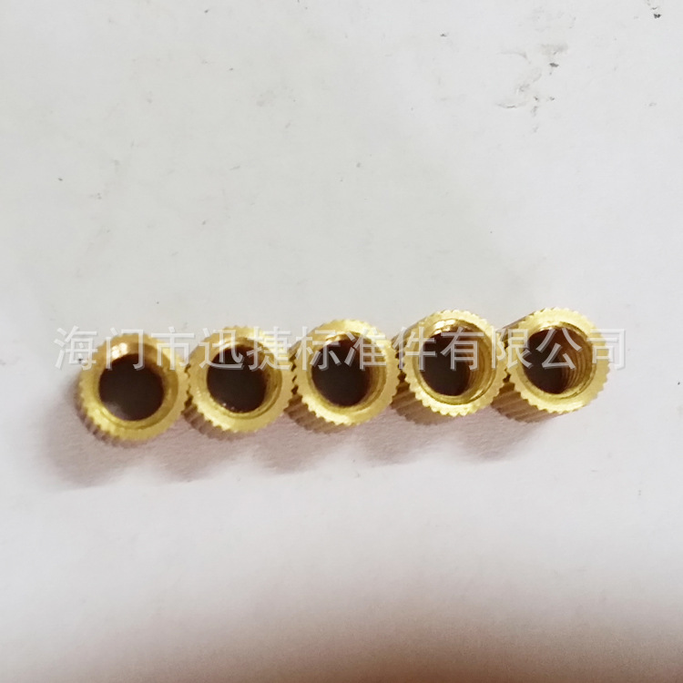 新款南通迅捷GB DIN标准直纹铜嵌件 3*16 M4铜嵌件紧固件定 制