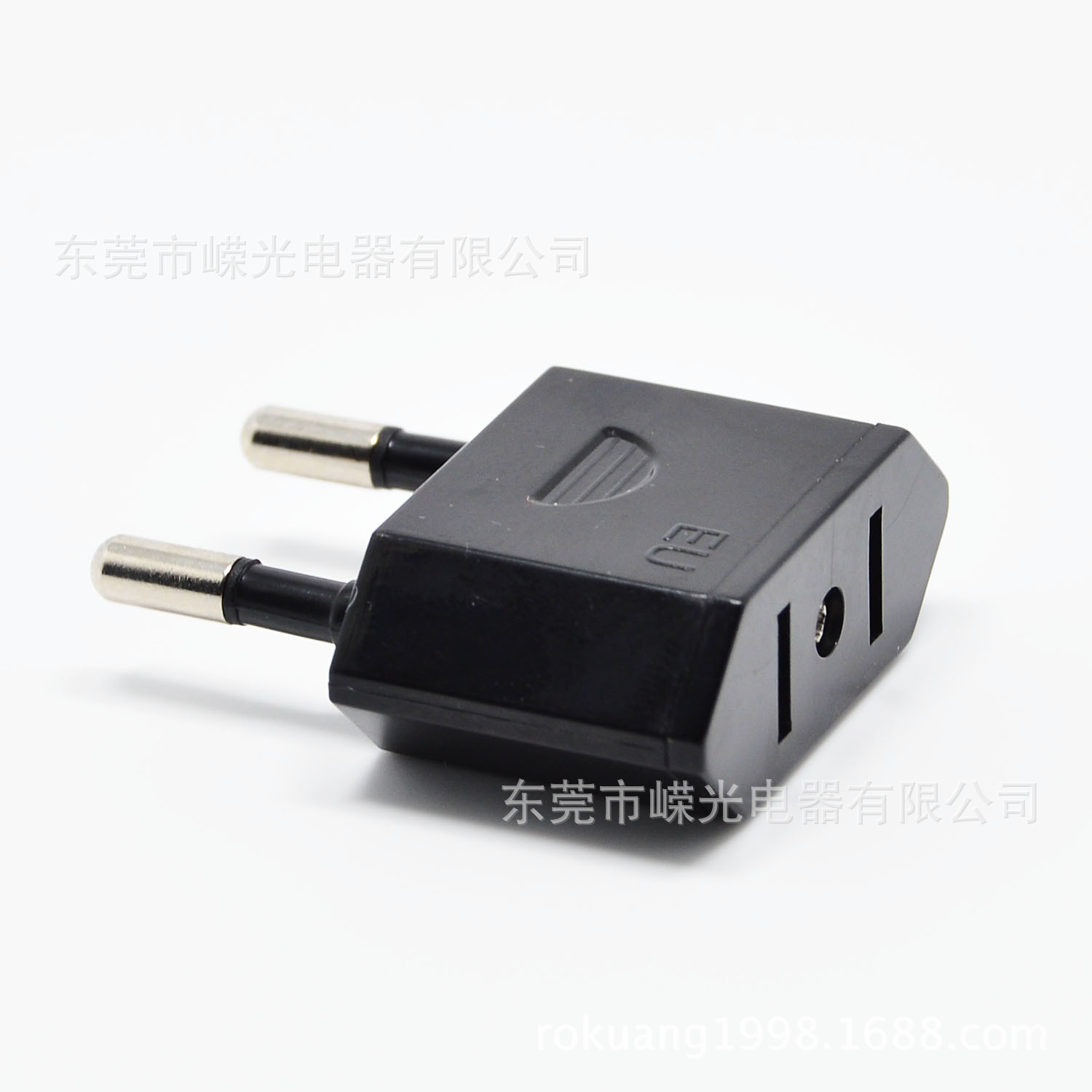 9619-1 欧规转换插头 双扁插座转两圆插头 美国极性插头转换器